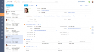 bpm’online Web Based Contact Management Software interface